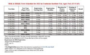 Read more about the article CI-UAF Calendar of 2022 for HSK and HSKK Tests (Date Sheet)